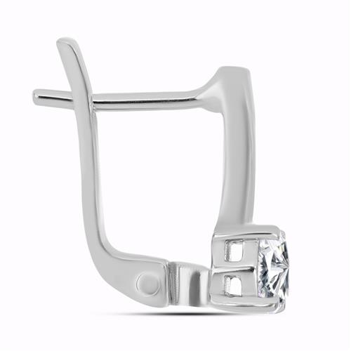 BUY 925 SILVER NATURAL WHITE ZIRCON GEMSTONE EARRING